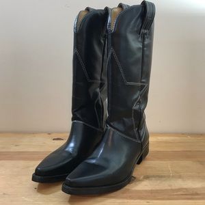 Tommy Hilfiger Black Cowboy Boots Sz: 6.5M